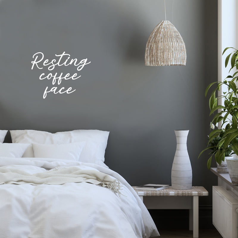 Vinyl Wall Art Decal - Resting Coffee Face - 20" x 16" - Trendy Funny Cafe Quote Sticker For Home Kitchen Store Living Room Work Office Kitchenette Decor 3