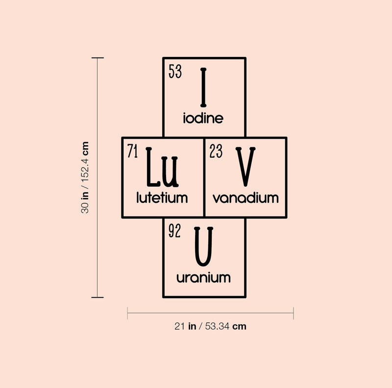 Vinyl Wall Art Decal - I Love You Periodic Table - 21" x 30" - Cute Educational Quote Sticker For Classroom Kids Room Home Playroom Chemistry Elements Preschool Nursery Decor 4