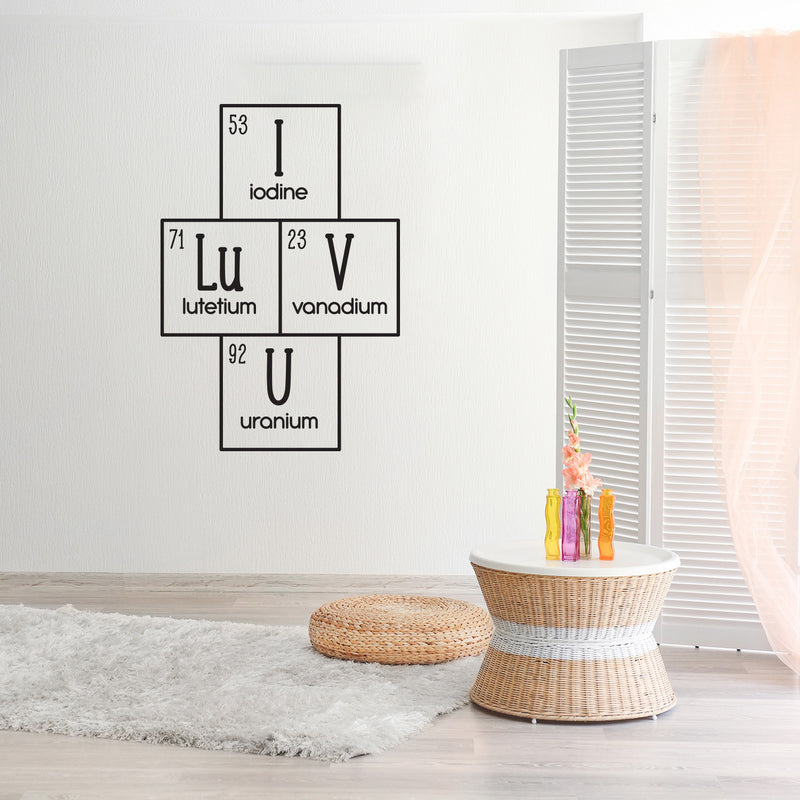 Vinyl Wall Art Decal - I Love You Periodic Table - 21" x 30" - Cute Educational Quote Sticker For Classroom Kids Room Home Playroom Chemistry Elements Preschool Nursery Decor 2