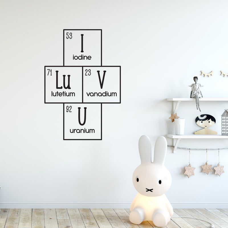 Vinyl Wall Art Decal - I Love You Periodic Table - 21" x 30" - Cute Educational Quote Sticker For Classroom Kids Room Home Playroom Chemistry Elements Preschool Nursery Decor 3