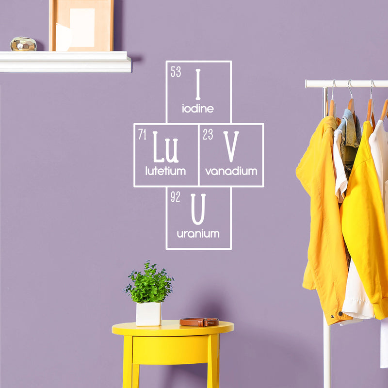 Vinyl Wall Art Decal - I Love You Periodic Table - 21" x 30" - Cute Educational Quote Sticker For Classroom Kids Room Home Playroom Chemistry Elements Preschool Nursery Decor 2