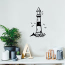 Vinyl Wall Art Decal - Lighthouse - 20" x 17" - Beach Icons Boat leading light Shape Cute Modern Trendy Beacon Ocean Navy Design For Home Office Living Room Bedroom Store Decor 2