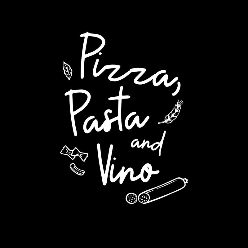 Vinyl Wall Art Decal - Pizza Pasta And Vino - 15" x 20" - Trendy Inspirational Funny Spanish Quote Sticker For Kitchen Home Office Kitchenette Bedroom Restaurant Decor 1