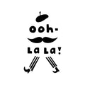 Vinyl Wall Art Decal - Ooh Lala! - - Trendy Cute Inspirational French Words Paris Quote Sticker For Home Bedroom France Icons Store Living Room Decor 1