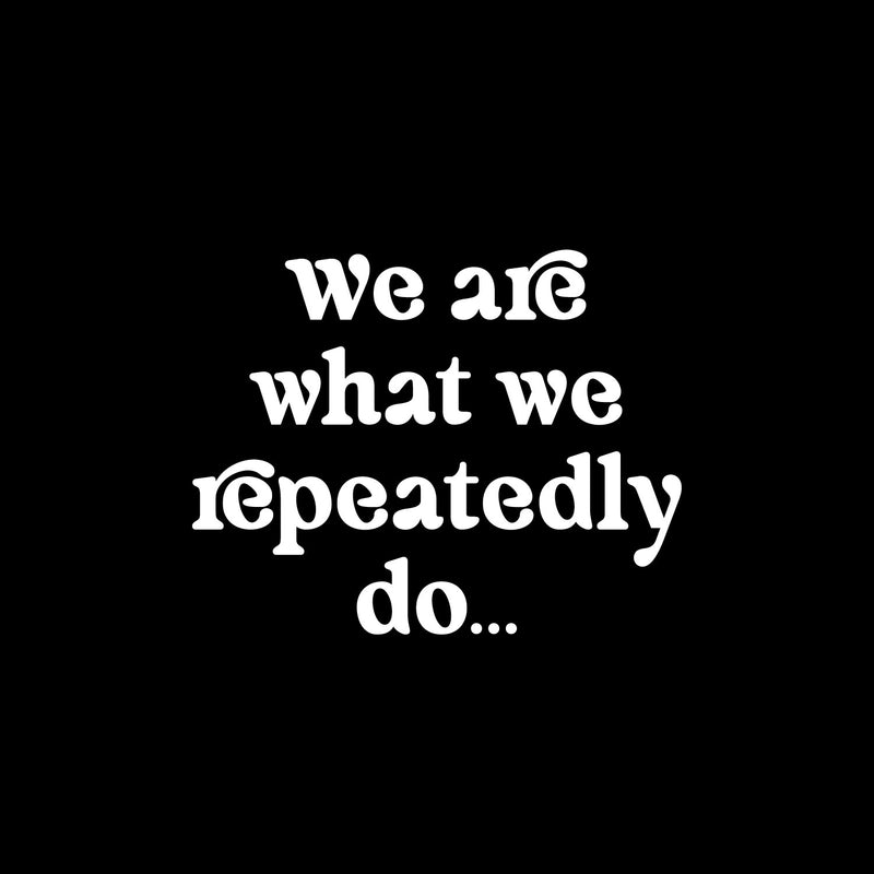 Vinyl Wall Art Decal - We Are What We Repeatedly Do - 4" x 5.5" - Inspirational Quote Sticker For Bedroom Mirror Notebooks Laptops Mugs Thermos Car Bumpers Windows Decor 1