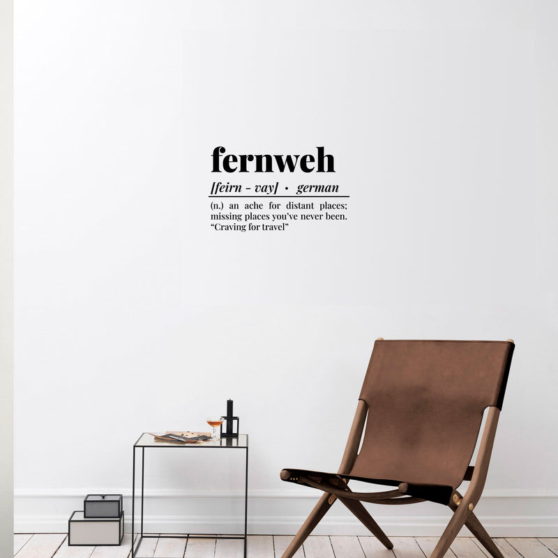 Vinyl Wall Art Decal - Fernweh Definition - Modern Trendy Travel Vacation Explore Lifestyle Quotes For Home Bedroom Living Room Apartment Dorm Room Decoration Sticker 3