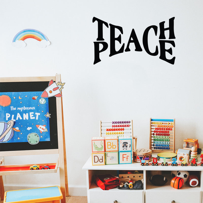 Vinyl Wall Art Decal - Teach Peace - Trendy Inspirational Positive Quote Sticker For Home Kids Room Bedroom School Classroom Nursery Office Decor 3