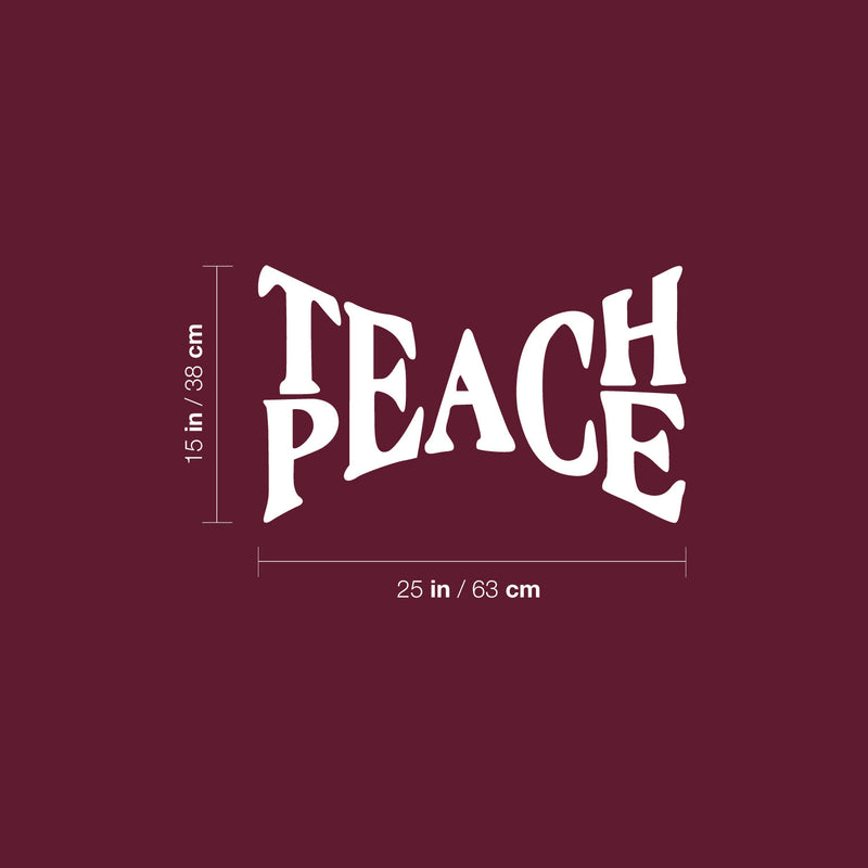 Vinyl Wall Art Decal - Teach Peace - 15" x 25" - Trendy Inspirational Positive Quote Sticker For Home Kids Room Bedroom School Classroom Nursery Office Decor 4