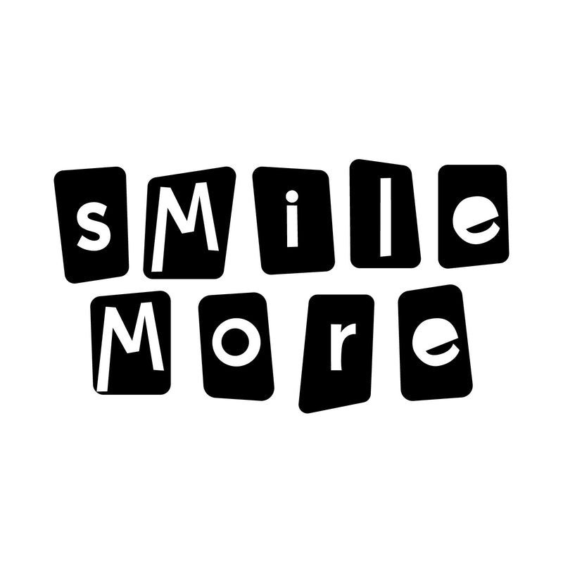 Vinyl Wall Art Decal - Smile More - 10" x 18" - Trendy Inspirational Positive Quote Sticker For Home Kids Room Bedroom School Classroom Nursery Office Decor 1