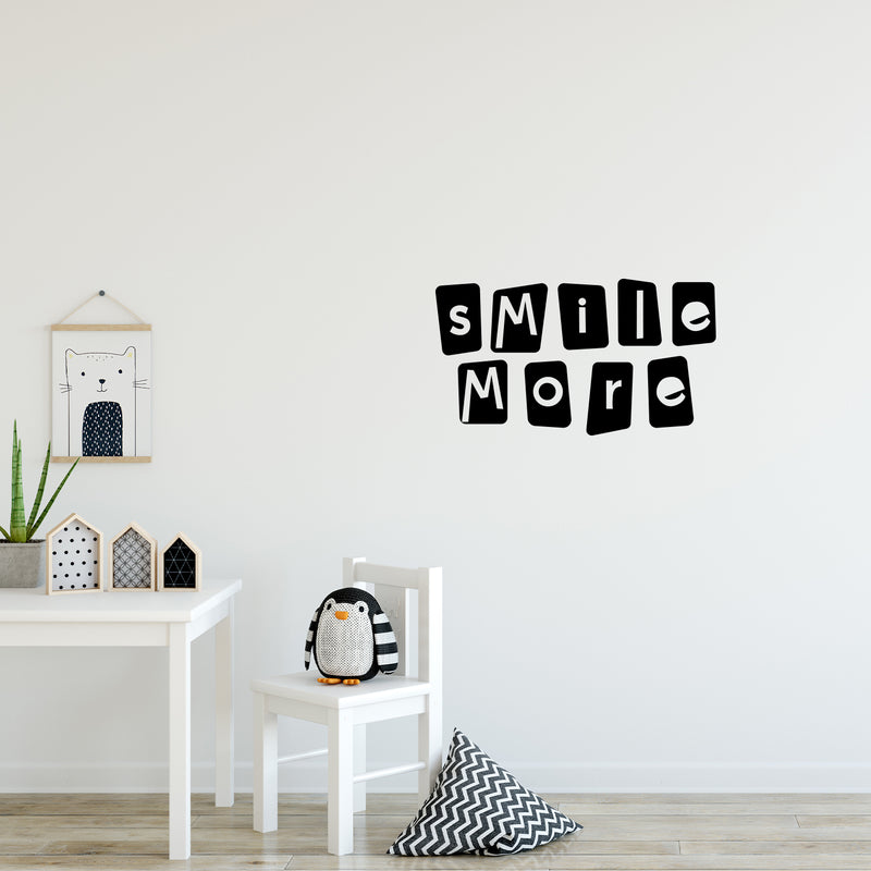 Vinyl Wall Art Decal - Smile More - 10" x 18" - Trendy Inspirational Positive Quote Sticker For Home Kids Room Bedroom School Classroom Nursery Office Decor 3