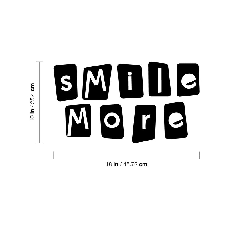 Vinyl Wall Art Decal - Smile More - Trendy Inspirational Positive Quote Sticker For Home Kids Room Bedroom School Classroom Nursery Office Decor 4