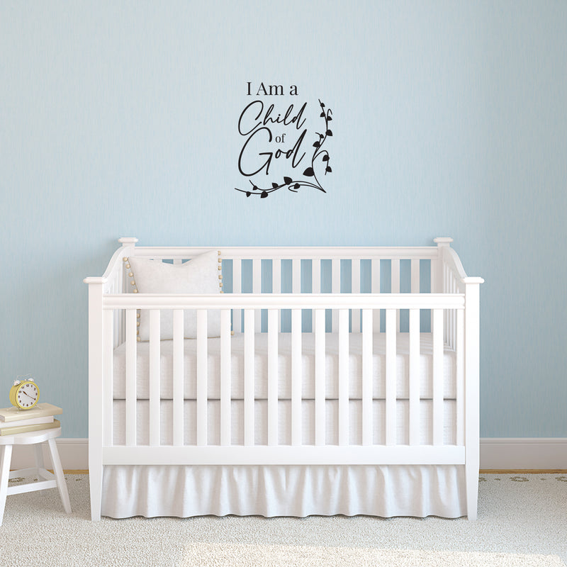 Vinyl Wall Art Decal - I Am A Child Of God - 26" x 22" - Modern Spiritual Faith Lovely Quote Sticker For Home Kids Room Bedroom Nursery Office Church Decor 2