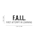 Vinyl Wall Art Decal - First Attempt In Learning - 7. Trendy Motivational Positive Vibes Quote Sticker For Home Kids Bedroom Playroom School Office Gym Fitness Decor 4