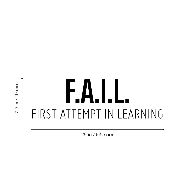 Vinyl Wall Art Decal - First Attempt In Learning - 7. Trendy Motivational Positive Vibes Quote Sticker For Home Kids Bedroom Playroom School Office Gym Fitness Decor 4