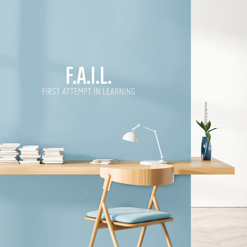 Vinyl Wall Art Decal - First Attempt In Learning - 7.5" x 25" - Trendy Motivational Positive Vibes Quote Sticker For Home Kids Bedroom Playroom School Office Gym Fitness Decor 3