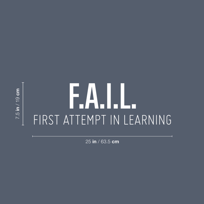 Vinyl Wall Art Decal - First Attempt In Learning - 7.5" x 25" - Trendy Motivational Positive Vibes Quote Sticker For Home Kids Bedroom Playroom School Office Gym Fitness Decor 4