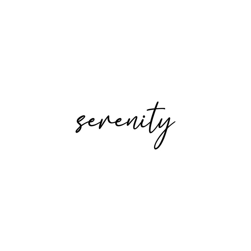 Vinyl Wall Art Decal - Serenity - Trendy Peaceful Inspirational Lovely Vibes Quote Sticker For Home Bedroom Closet Family Room Playroom Coffee Shop Decor 1