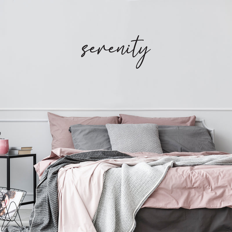 Vinyl Wall Art Decal - Serenity - 12" x 25" - Trendy Peaceful Inspirational Lovely Vibes Quote Sticker For Home Bedroom Closet Family Room Playroom Coffee Shop Decor 3