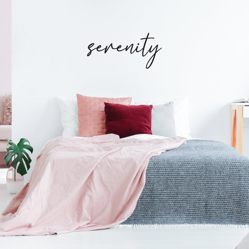 Vinyl Wall Art Decal - Serenity - 12" x 25" - Trendy Peaceful Inspirational Lovely Vibes Quote Sticker For Home Bedroom Closet Family Room Playroom Coffee Shop Decor 2