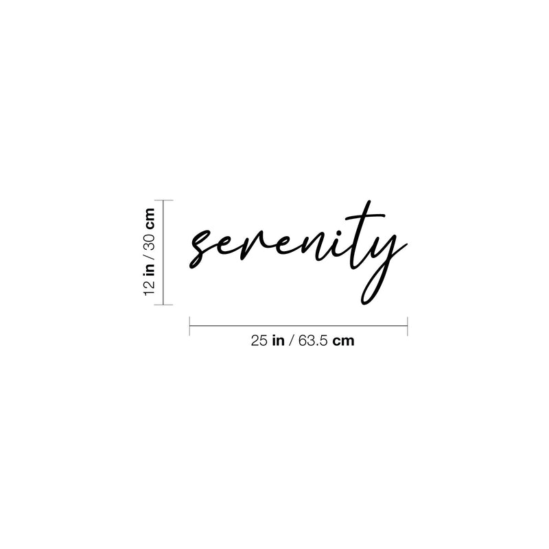 Vinyl Wall Art Decal - Serenity - 12" x 25" - Trendy Peaceful Inspirational Lovely Vibes Quote Sticker For Home Bedroom Closet Family Room Playroom Coffee Shop Decor 4