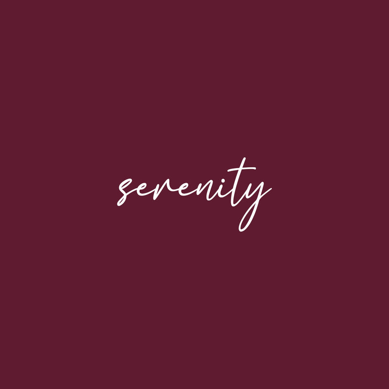 Vinyl Wall Art Decal - Serenity - 12" x 25" - Trendy Peaceful Inspirational Lovely Vibes Quote Sticker For Home Bedroom Closet Family Room Playroom Coffee Shop Decor 1