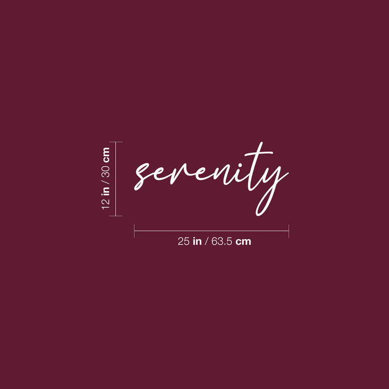 Vinyl Wall Art Decal - Serenity - 12" x 25" - Trendy Peaceful Inspirational Lovely Vibes Quote Sticker For Home Bedroom Closet Family Room Playroom Coffee Shop Decor 4