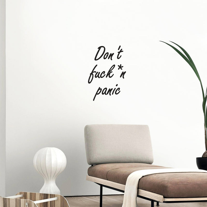 Vinyl Wall Art Decal - Don't Fuck*ng Panic - - Trendy Funny Positive Sarcastic Adult Joke Quote Sticker For Office Coffee Shop Storefront Home Living Room Decor 3