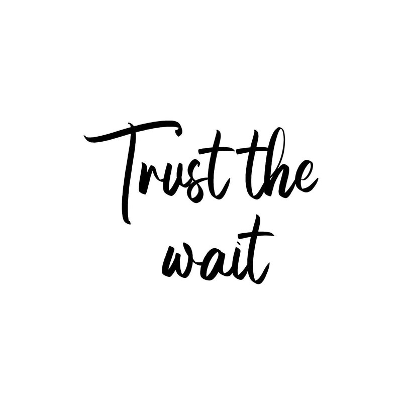 Vinyl Wall Art Decal - Trust The Wait - 15" x 21.5" - Trendy Inspirational Positive Quote Sticker For Home Bedroom Kids Room Family Room Playroom Baby Nursery Coffee Shop Decor 1