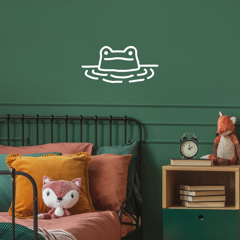 Vinyl Wall Art Decal - Cute frog - 13" x 27" - Trendy Inspirational Quote Animal Design Sticker For Children Bedroom Home Baby Nursery Daycare Kids Room Decor 2