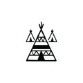 Vinyl Wall Art Decal - Teepee Tents - Cute Modern Stickers Design For Home Apartment Kids Bedroom Living Room Playroom Nursery School Decoration 1