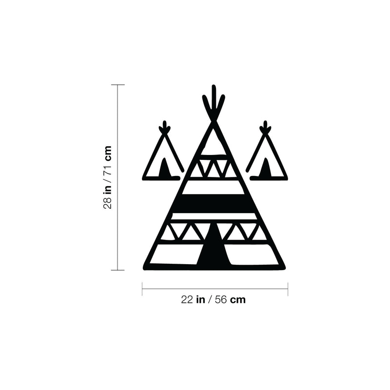 Vinyl Wall Art Decal - Teepee Tents - Cute Modern Stickers Design For Home Apartment Kids Bedroom Living Room Playroom Nursery School Decoration 4