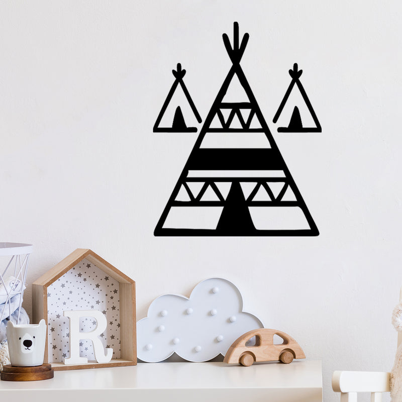 Vinyl Wall Art Decal - Teepee Tents - 22" x 28" - Cute Modern Stickers Design For Home Apartment Kids Bedroom Living Room Playroom Nursery School Decoration 2