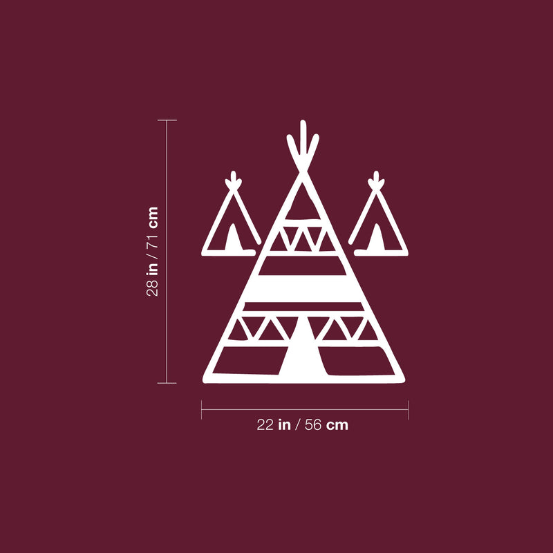 Vinyl Wall Art Decal - Teepee Tents - 22" x 28" - Cute Modern Stickers Design For Home Apartment Kids Bedroom Living Room Playroom Nursery School Decoration 4