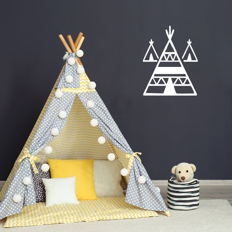 Vinyl Wall Art Decal - Teepee Tents - 22" x 28" - Cute Modern Stickers Design For Home Apartment Kids Bedroom Living Room Playroom Nursery School Decoration 3