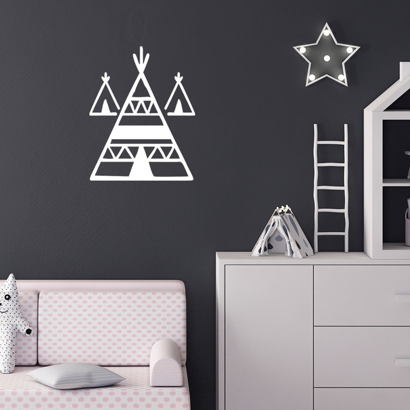 Vinyl Wall Art Decal - Teepee Tents - 22" x 28" - Cute Modern Stickers Design For Home Apartment Kids Bedroom Living Room Playroom Nursery School Decoration 2