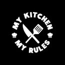 Vinyl Wall Art Decal - My Kitchen My Rules - 14" x 14" - Trendy Funny Good Vibes Food Quote Sticker For Home Door Kitchen Dining Room Restaurant Coffee Shop Storefront Decor 1