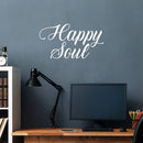 Vinyl Wall Art Decal - Happy Soul - Trendy Inspirational Lovely Good Vibes Quote Home Bedroom Closet Living Room Playroom School Office Coffee Shop Decor 5