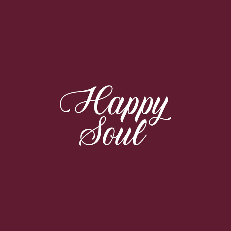 Vinyl Wall Art Decal - Happy Soul - 13" x 24" - Trendy Inspirational Lovely Good Vibes Quote Home Bedroom Closet Living Room Playroom School Office Coffee Shop Decor 1