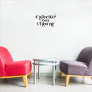 Vinyl Wall Art Decal - Cafecito Con Chisme / Coffee And Gossip - Trendy Funny Mexican Joke Quote Sticker For Living Room Office Storefront Coffee Shop Restaurant Spanish Decor 3