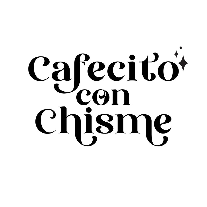 Vinyl Wall Art Decal - Cafecito Con Chisme / Coffee And Gossip - 8" x 13" - Trendy Funny Mexican Joke Quote Sticker For Living Room Office Storefront Coffee Shop Restaurant Spanish Decor 1