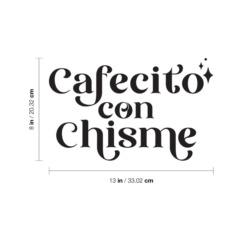 Vinyl Wall Art Decal - Cafecito Con Chisme / Coffee And Gossip - 8" x 13" - Trendy Funny Mexican Joke Quote Sticker For Living Room Office Storefront Coffee Shop Restaurant Spanish Decor 4