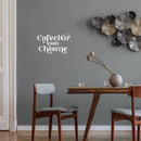 Vinyl Wall Art Decal - Cafecito Con Chisme / Coffee And Gossip - 8" x 13" - Trendy Funny Mexican Joke Quote Sticker For Living Room Office Storefront Coffee Shop Restaurant Spanish Decor 2