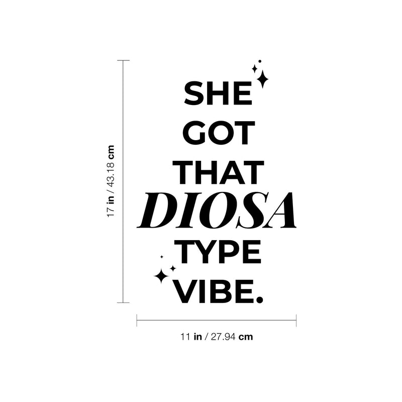Vinyl Wall Art Decal - She Got That Diosa Type Vibe - 17" x 11" - Trendy Lovely Funny Spanish Quote Sticker For Home Bedroom Closet Make Up Mirror Boutique Beauty Salon Office Mexican Decor 4