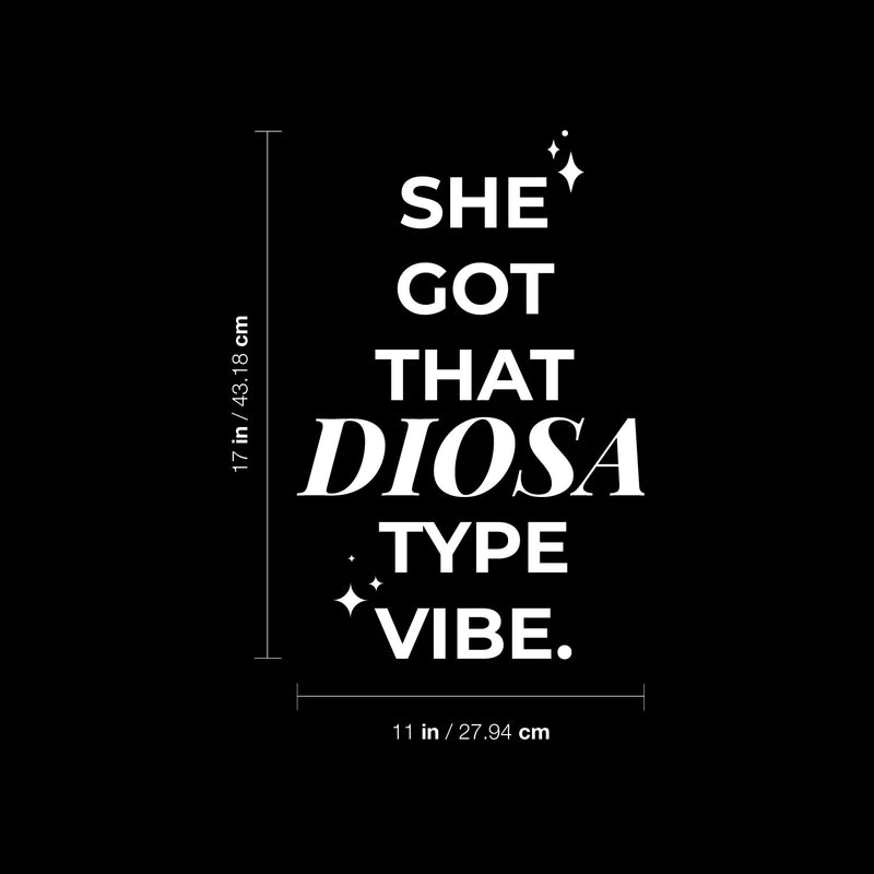 Vinyl Wall Art Decal - She Got That Diosa Type Vibe - 17" x 11" - Trendy Lovely Funny Spanish Quote Sticker For Home Bedroom Closet Make Up Mirror Boutique Beauty Salon Office Mexican Decor 4