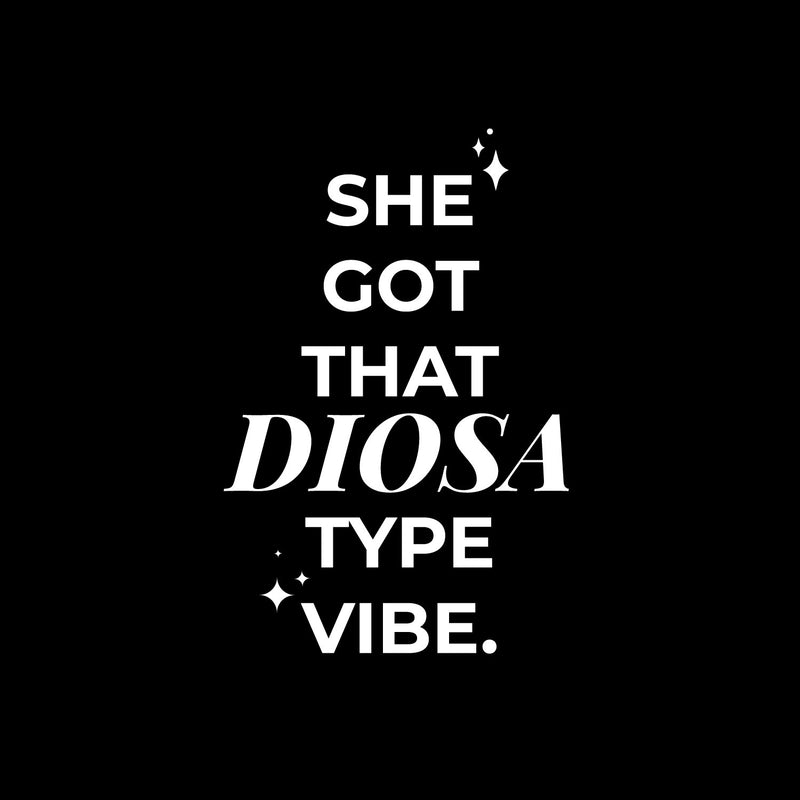 Vinyl Wall Art Decal - She Got That Diosa Type Vibe - 17" x 11" - Trendy Lovely Funny Spanish Quote Sticker For Home Bedroom Closet Make Up Mirror Boutique Beauty Salon Office Mexican Decor 1