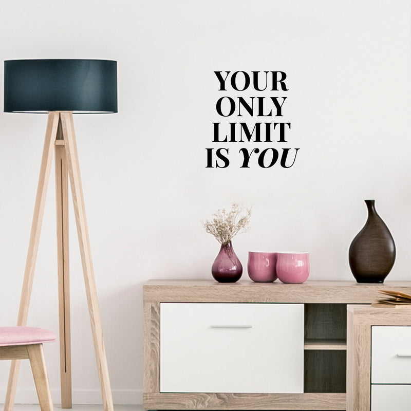 Vinyl Wall Art Decal - Your Only Limit Is You - 13" x 13" - Trendy Motivational Positive Vibes Quote Sticker For Office Workout Room Yoga CrossFit Center Gym Fitness Lifestyle Decor 2