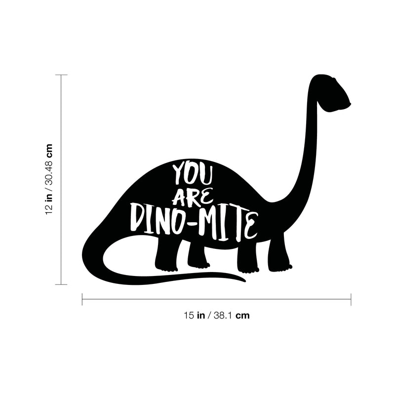 Vinyl Wall Art Decal - You Are Dino - Mite - Trendy Funny Lovely Brontosaurus Design Quote Sticker For Toddlers Bedroom Baby's Nursery Playroom Daycare Kindergarten Decor 4