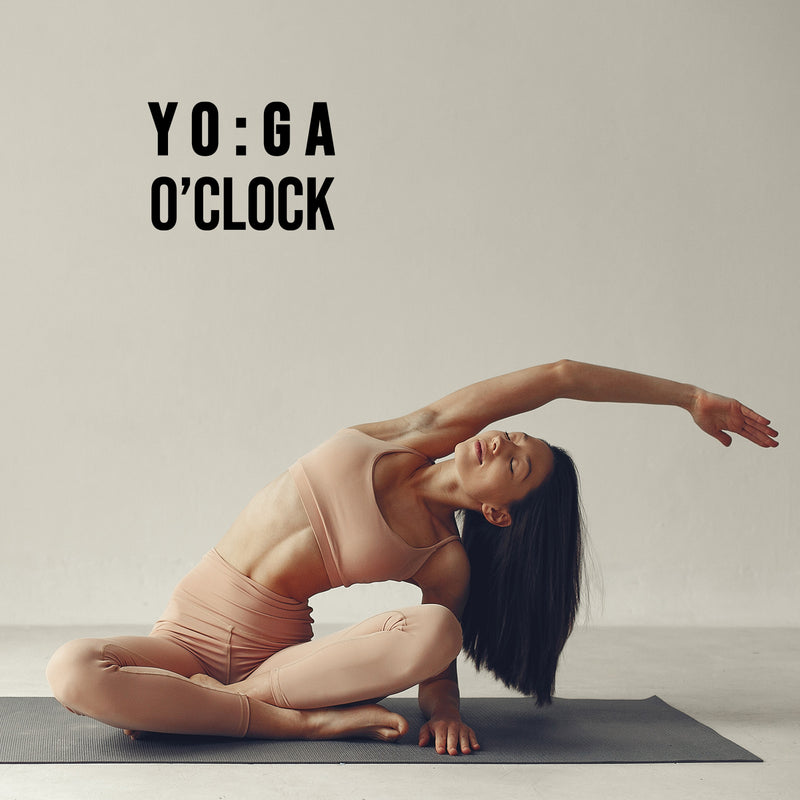 Vinyl Wall Art Decal - YO : GA O'Clock - 9. Trendy Motivational Positive Healthy Quote Sticker For Office Workout Room Yoga CrossFit Center Gym Fitness Lifestyle Decor 2