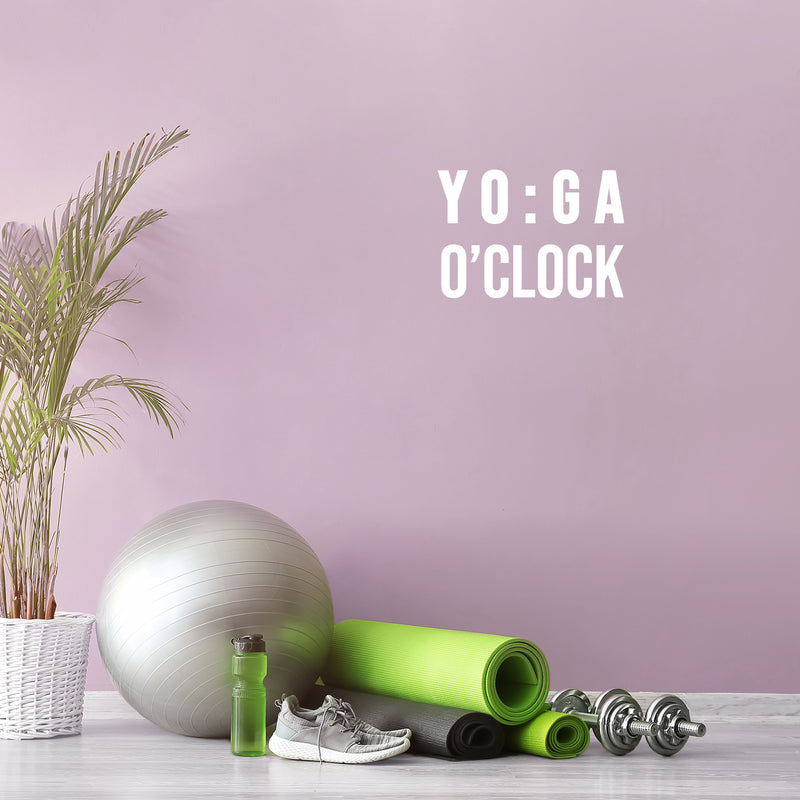 Vinyl Wall Art Decal - YO : GA O'Clock - 9. Trendy Motivational Positive Healthy Quote Sticker For Office Workout Room Yoga CrossFit Center Gym Fitness Lifestyle Decor 5