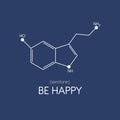 Vinyl Wall Art Decal - Be Happy Serotonin - 18.5" x 16.5" - Chemical Formula Of Happiness Molecule Modern Motivational Positive Quote Sticker For Home Bedroom Closet Office Decor 1